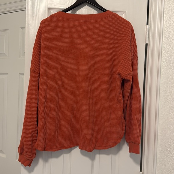 Madewell V-Neck Waffle Knit Long Sleeve Sweater - Picture 3 of 5